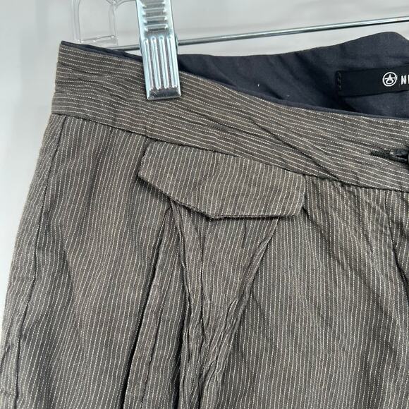 Nice Collective Utility Shorts Women's Sze 2 Gray Striped Button-Fly Cuffed Y2K - Picture 4 of 9